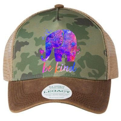 Be Kind Colorful Painted Elephant Legacy Tie Dye Trucker Hat