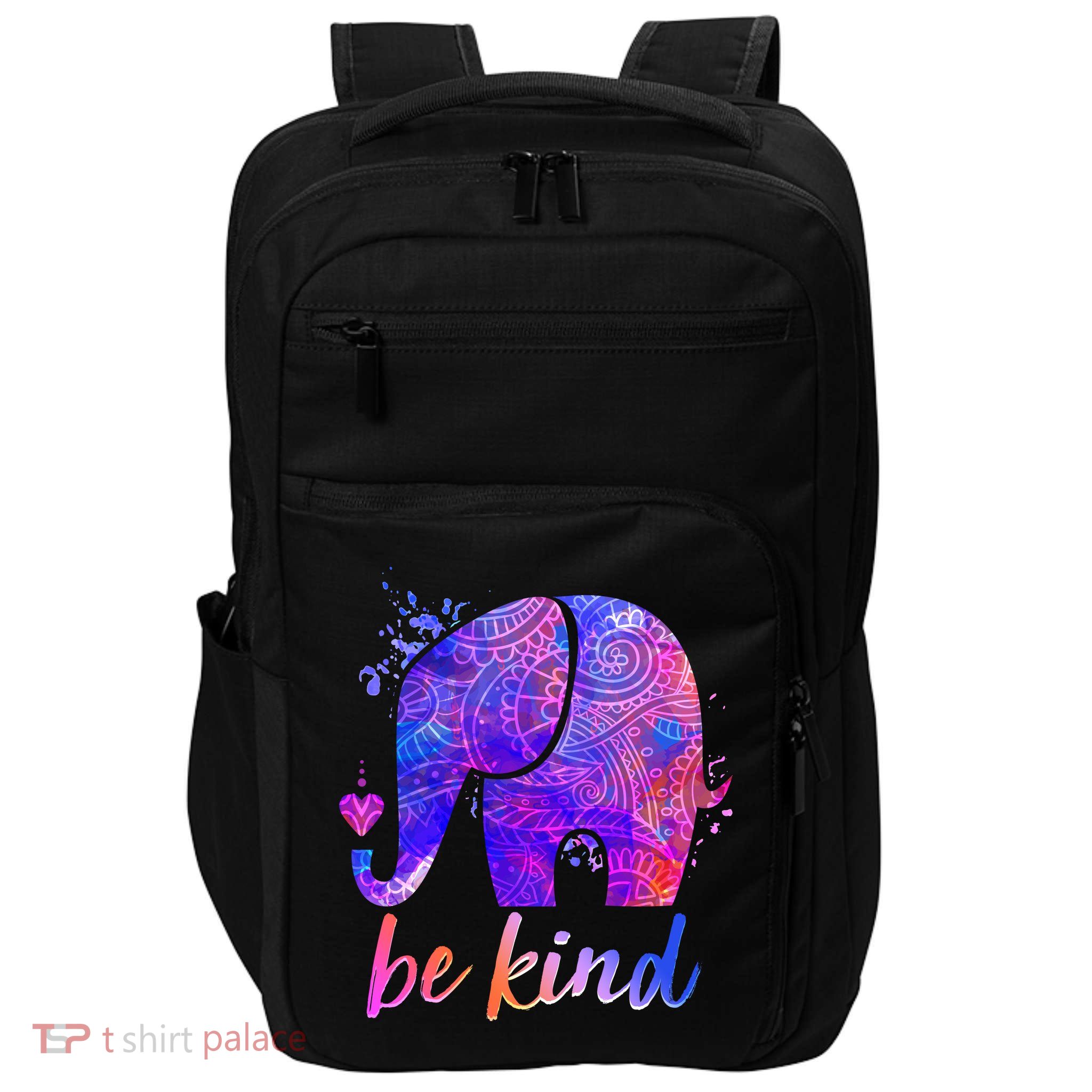 Be Kind Colorful Painted Elephant Impact Tech Backpack
