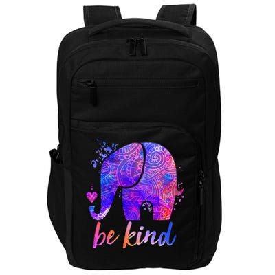 Be Kind Colorful Painted Elephant Impact Tech Backpack