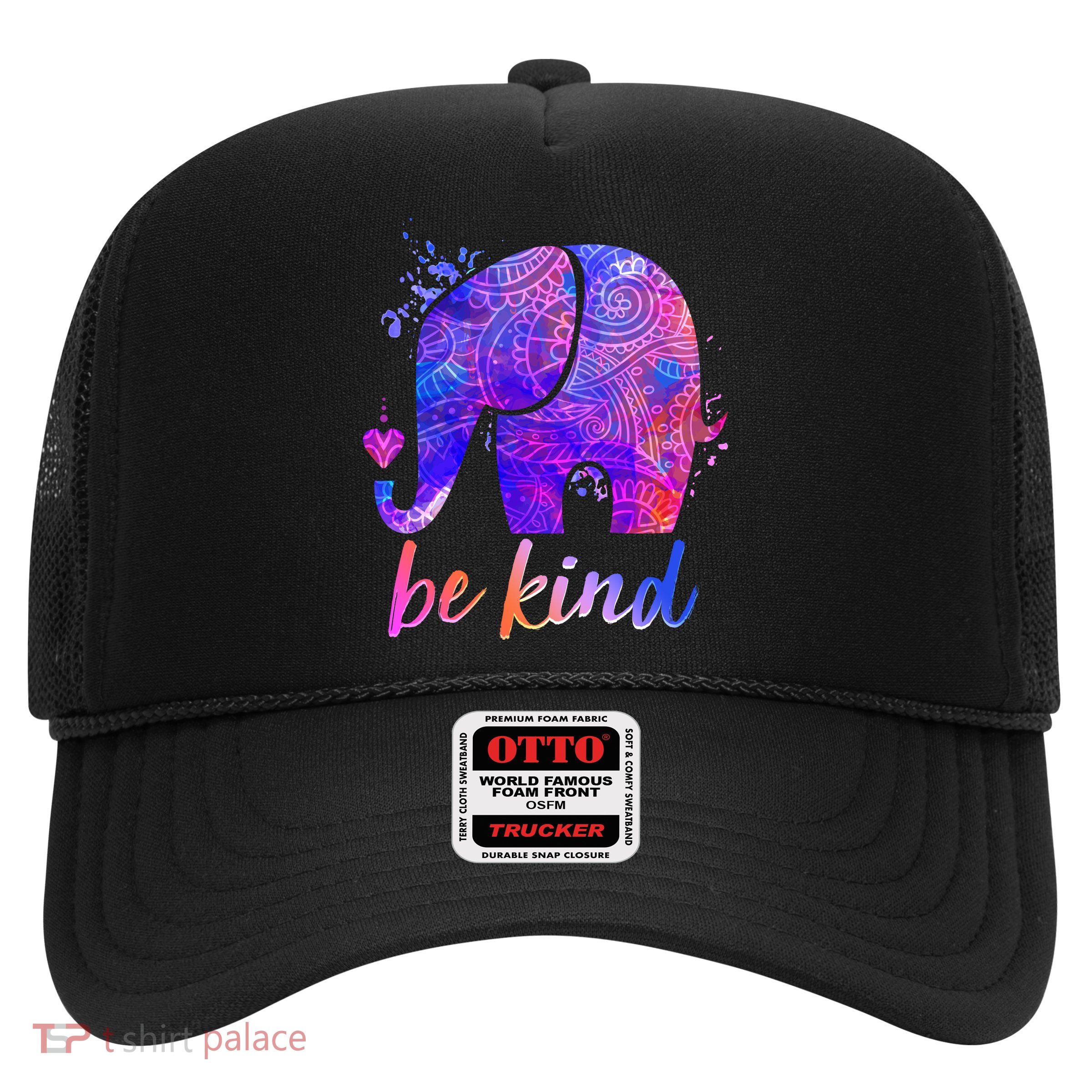 Be Kind Colorful Painted Elephant Trucker Hat
