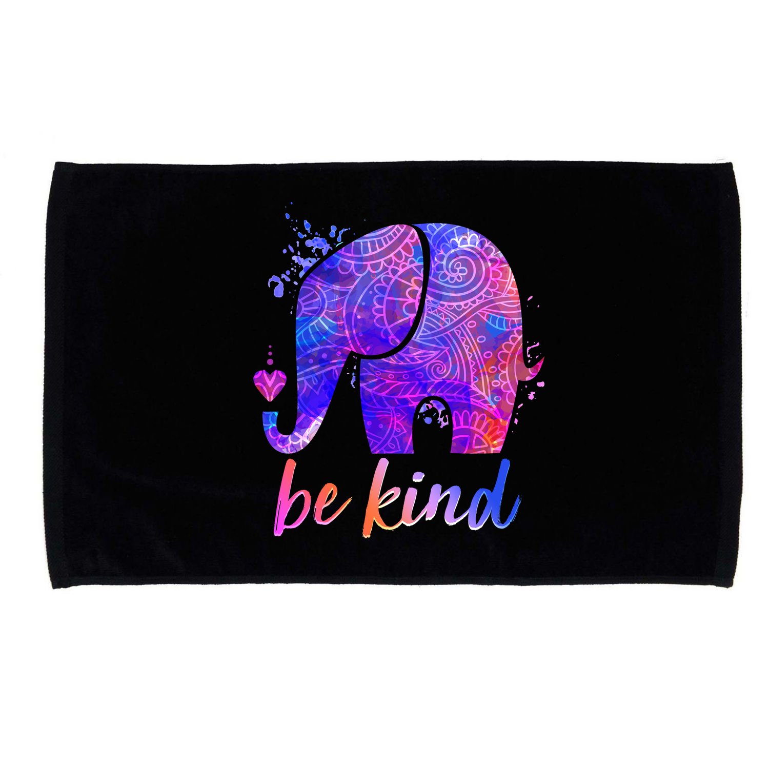 Be Kind Colorful Painted Elephant Microfiber Hand Towel
