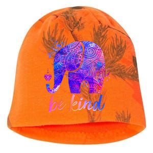 Be Kind Colorful Painted Elephant Kati - Camo Knit Beanie