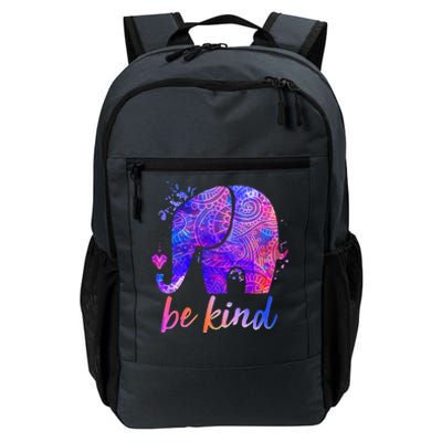 Be Kind Colorful Painted Elephant Daily Commute Backpack