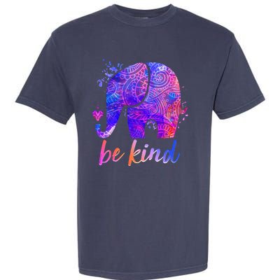 Be Kind Colorful Painted Elephant Garment-Dyed Heavyweight T-Shirt