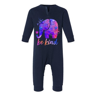 Be Kind Colorful Painted Elephant Infant Fleece One Piece