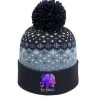 Be Kind Colorful Painted Elephant The Baniff Cuffed Pom Beanie