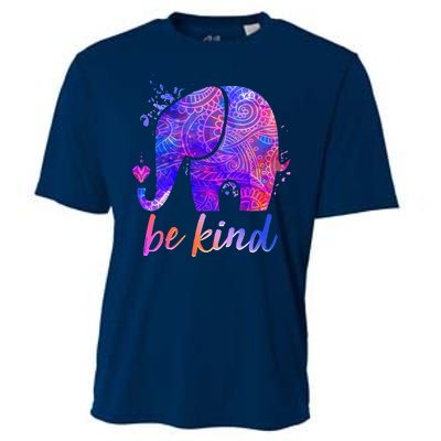 Be Kind Colorful Painted Elephant Cooling Performance Crew T-Shirt