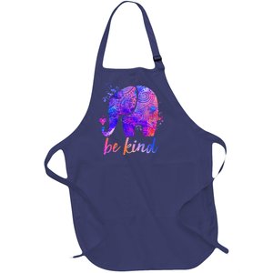 Be Kind Colorful Painted Elephant Full-Length Apron With Pockets