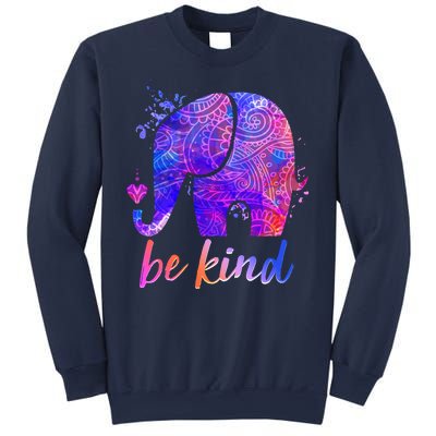 Be Kind Colorful Painted Elephant Sweatshirt