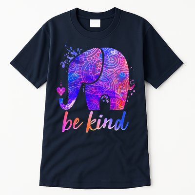 Be Kind Colorful Painted Elephant Tall T-Shirt