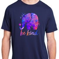 Be Kind Colorful Painted Elephant Adult ChromaSoft Performance T-Shirt