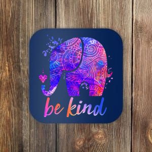 Be Kind Colorful Painted Elephant Coaster