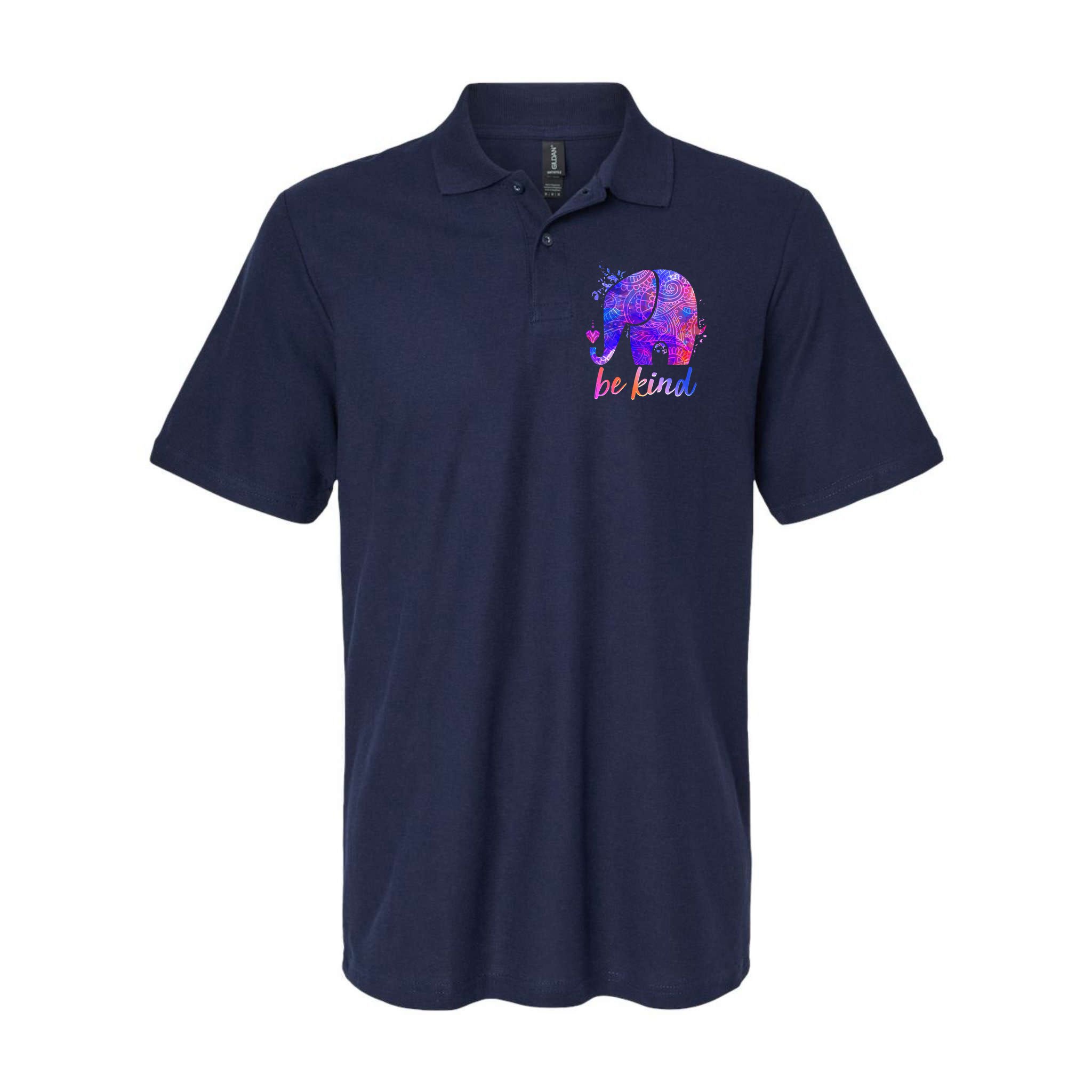 Be Kind Colorful Painted Elephant Polo