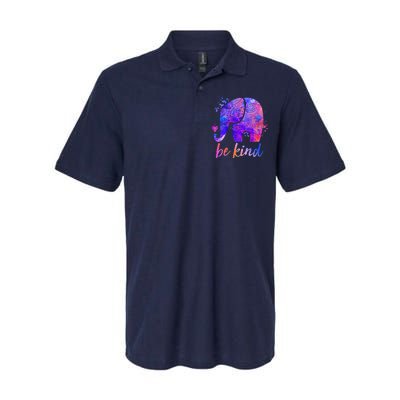 Be Kind Colorful Painted Elephant Softstyle Adult Sport Polo