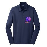 Be Kind Colorful Painted Elephant Silk Touch Performance Long Sleeve Polo