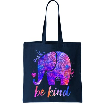 Be Kind Colorful Painted Elephant Bag