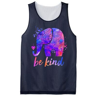 Be Kind Colorful Painted Elephant Mesh Reversible Basketball Jersey Tank