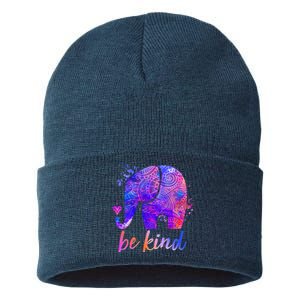 Be Kind Colorful Painted Elephant Sustainable Knit Beanie