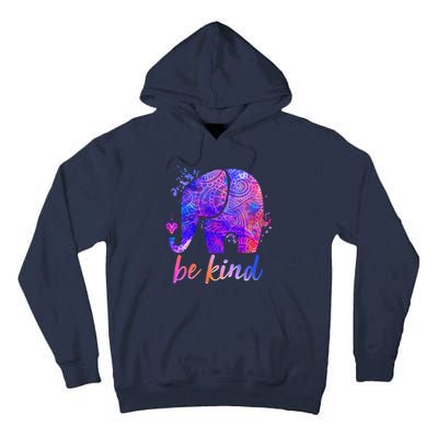 Be Kind Colorful Painted Elephant Tall Hoodie