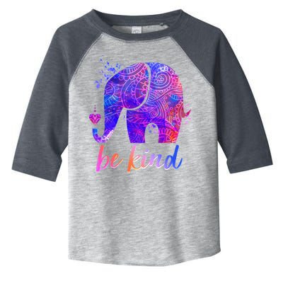Be Kind Colorful Painted Elephant Toddler Fine Jersey T-Shirt