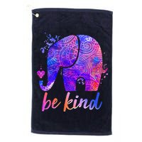 Be Kind Colorful Painted Elephant Golf Towel