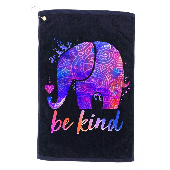 Be Kind Colorful Painted Elephant Golf Towel