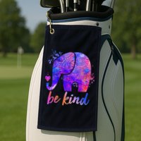 Be Kind Colorful Painted Elephant Golf Towel