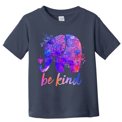 Be Kind Colorful Painted Elephant Toddler T-Shirt
