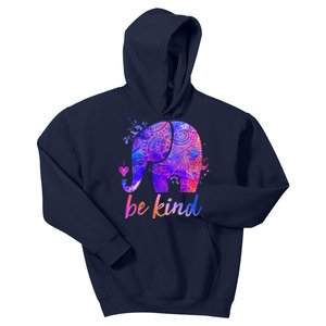 Be Kind Colorful Painted Elephant Kids Hoodie