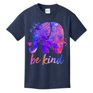 Be Kind Colorful Painted Elephant Kids T-Shirt