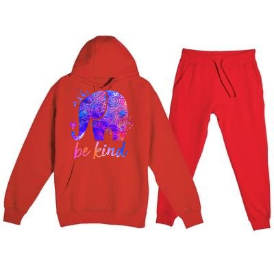 Be Kind Colorful Painted Elephant Premium Hooded Sweatsuit Set