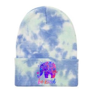 Be Kind Colorful Painted Elephant Tie Dye 12in Knit Beanie