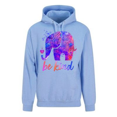 Be Kind Colorful Painted Elephant Unisex Surf Hoodie