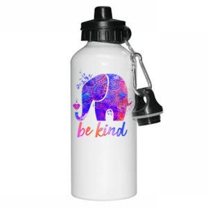 Be Kind Colorful Painted Elephant Aluminum Water Bottle