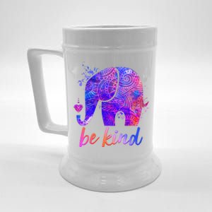 Be Kind Colorful Painted Elephant Beer Stein