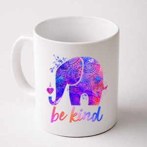 Be Kind Colorful Painted Elephant Coffee Mug