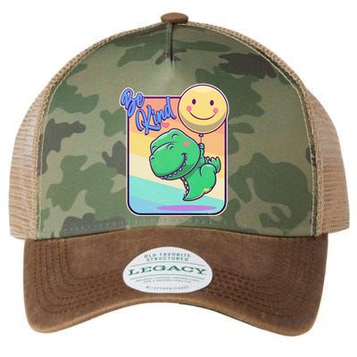 Be Kind Cute Happy TRex Dino Smiley Balloon Legacy Tie Dye Trucker Hat