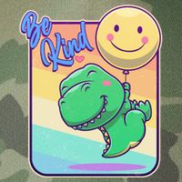 Be Kind Cute Happy TRex Dino Smiley Balloon Legacy Tie Dye Trucker Hat