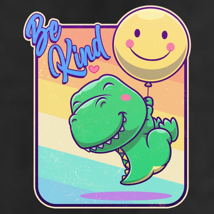 Be Kind Cute Happy TRex Dino Smiley Balloon Cool Comfort Performance Bucket Hat