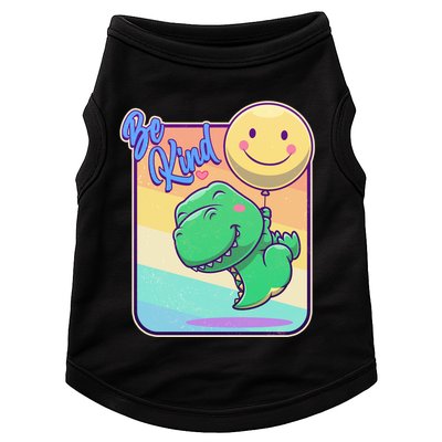Be Kind Cute Happy TRex Dino Smiley Balloon Doggie Tank