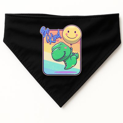 Be Kind Cute Happy TRex Dino Smiley Balloon USA-Made Doggie Bandana