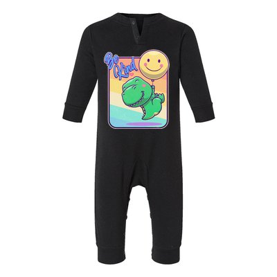 Be Kind Cute Happy TRex Dino Smiley Balloon Infant Fleece One Piece