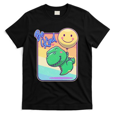 Be Kind Cute Happy TRex Dino Smiley Balloon T-Shirt