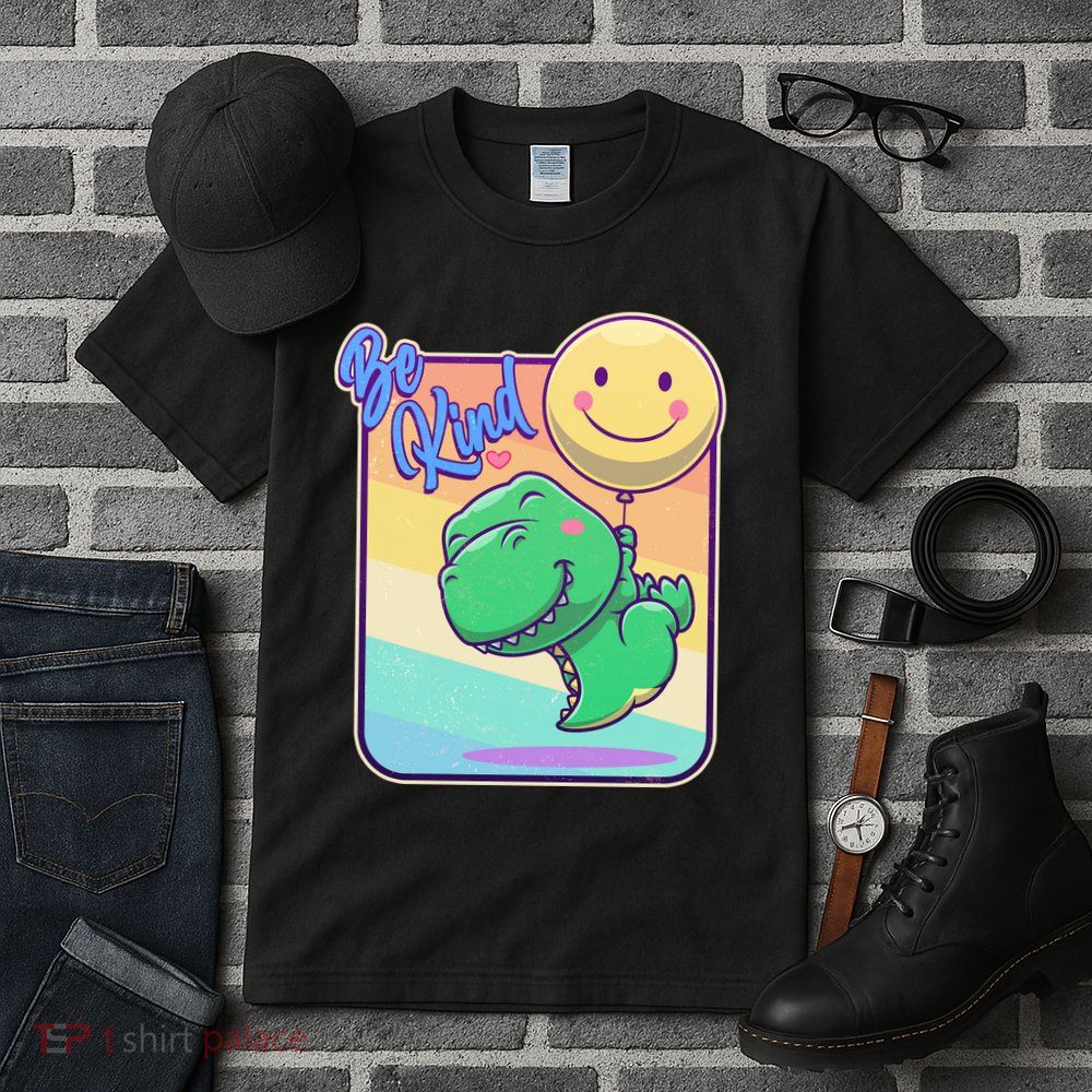 Be Kind Cute Happy TRex Dino Smiley Balloon Tall T-Shirt