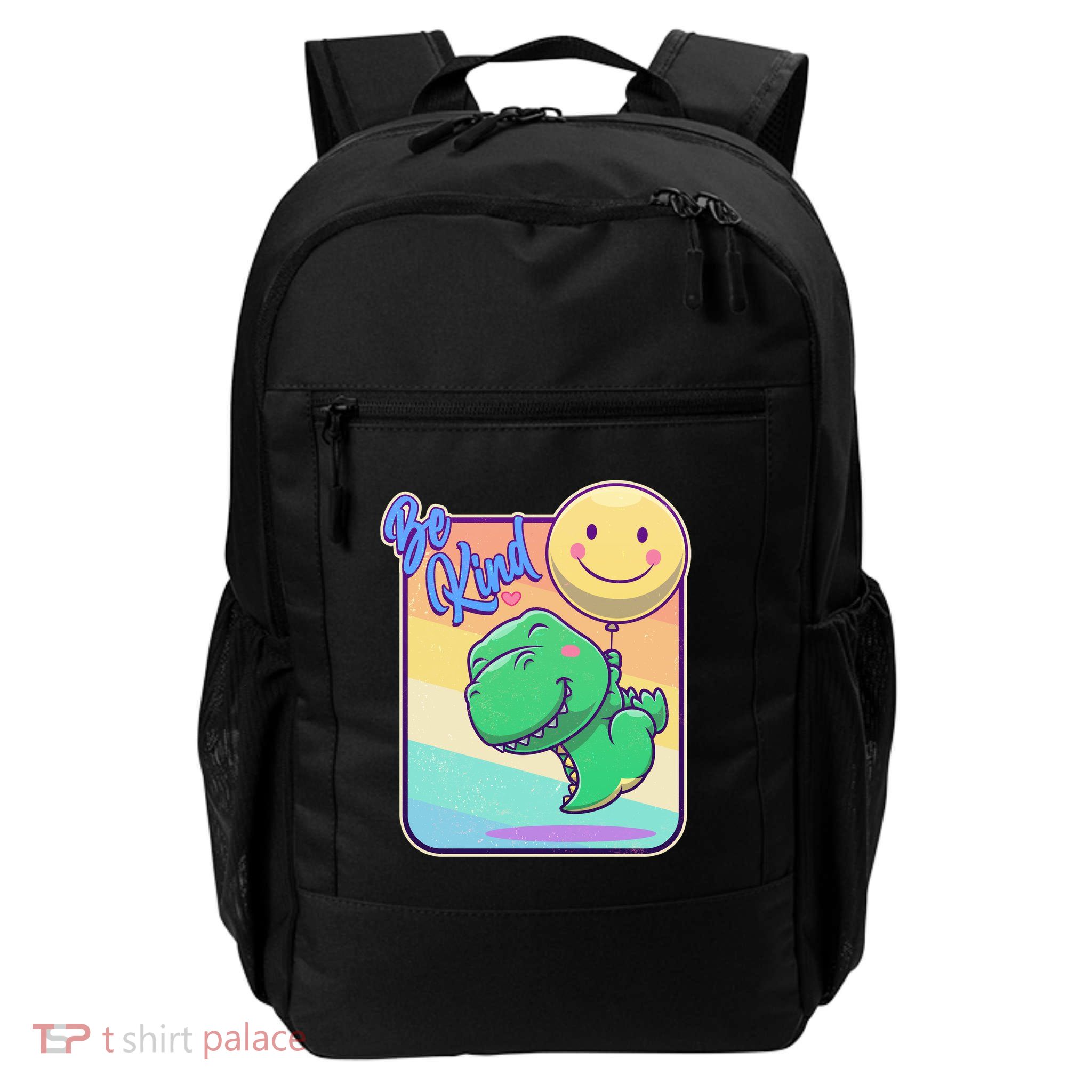 Be Kind Cute Happy TRex Dino Smiley Balloon Daily Commute Backpack