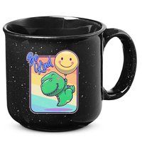 Be Kind Cute Happy TRex Dino Smiley Balloon 15oz Campfire Ceramic Mug