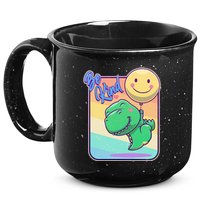 Be Kind Cute Happy TRex Dino Smiley Balloon 15oz Campfire Ceramic Mug