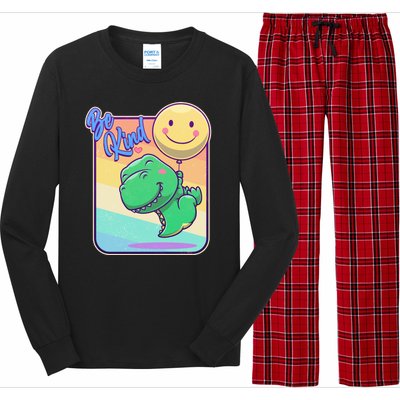 Be Kind Cute Happy TRex Dino Smiley Balloon Long Sleeve Pajama Set