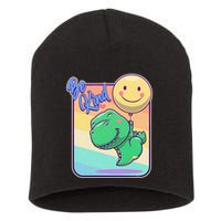 Be Kind Cute Happy TRex Dino Smiley Balloon Short Acrylic Beanie