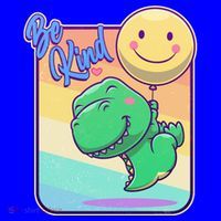 Be Kind Cute Happy TRex Dino Smiley Balloon Mug